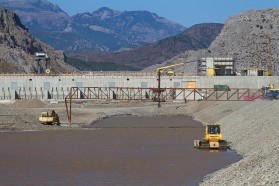 Ashta 2 dam on the Drin River in Albania.